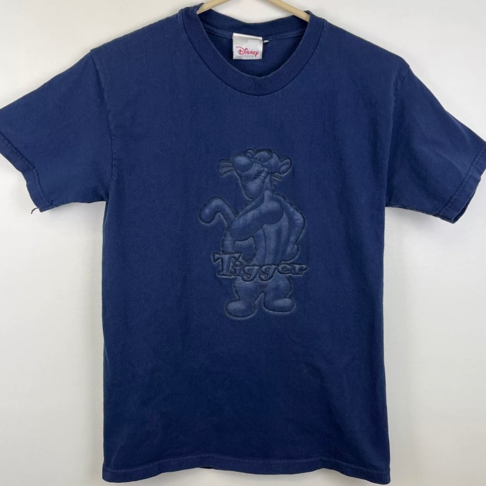 Vintage Disney Store Tigger T-shirt Shadow Blue Made USA Sz Small